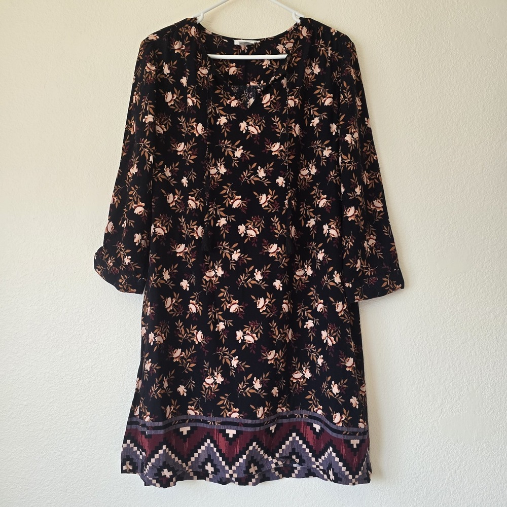 Beach Lunch Lounge Women's Sz Large Floral Tunic Dress Boho Chic Flowy Lagom